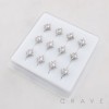 DIMENSIONAL MULTI CZ STARBURST CZ POLISH 316L SURGICAL STEEL L-SHAPE NOSE RING BOX